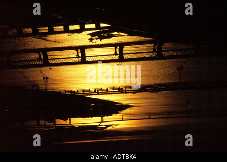 Sunset over the Yodo River Umeda Osaka Japan Stock Photo