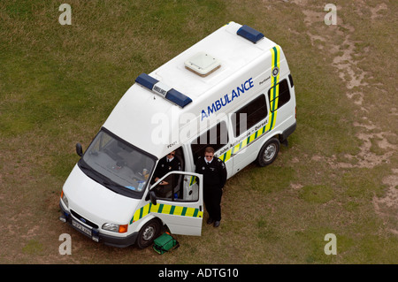 St Johns Ambulance and crew Stock Photo