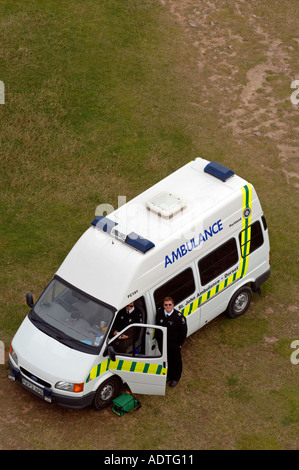 St John Ambulance and crew, Britain UK Stock Photo