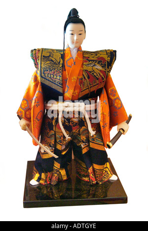 Male samurai Japan Japanese warrior soldier military noble orient oriental model traditional tradition shogun Asia Asian Stock Photo