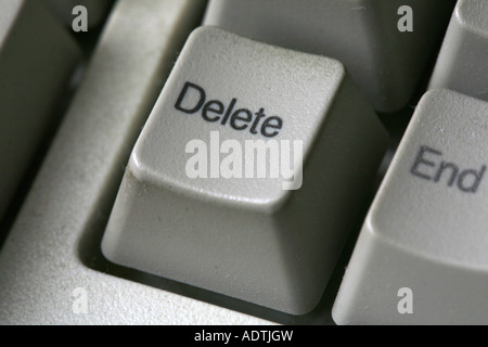 The delete key on a keyboard. Stock Photo