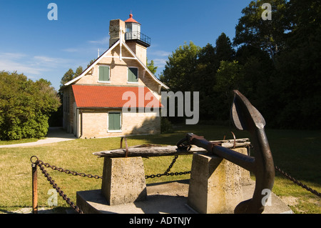 Eagle Bluff Lighthouse located in Peninsula State Park in Door county Wisconsin Stock Photo