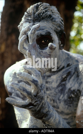 Yolngu Boy movie young playful aboriginal boy painted with white clay Arnhem Land NT Australia Stock Photo