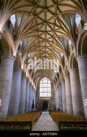 A chapel ceiling in Tewkesbury Abbey, Tewkesbury, Gloucestershire, UK ...