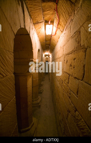 A passageway inside the bell tower of Tewkesbury Abbey, Tewkesbury ...