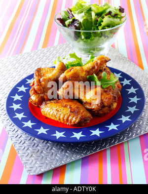 Spicy BBQ Chicken wings and thighs Stock Photo