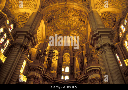 Interior of cathedral in Malaga, Spain Stock Photo