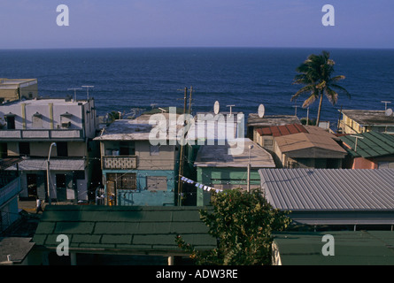 houses in La Perla quarter San Juan Puerto Rico Stock Photo