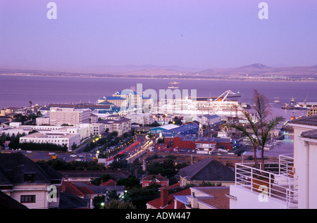 South Africa, Capetown, Western Cape, view on V&A Waterfront, Table Bay Hotel from High Level Stock Photo
