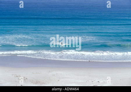 Surfer at Witsand Bay, Middle Beach near Scarborough, South Africa Stock Photo