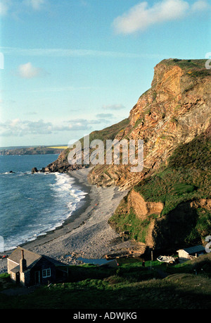 Famous geology at Crackington. Formation on Millook Haven North Cornwall England UK Stock Photo