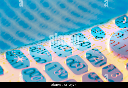 Binary code on a telephone keypad Stock Photo
