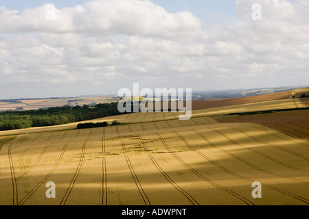 Crop circle in the Vale of Pewsey Wiltshire England United Kingdom Stock Photo