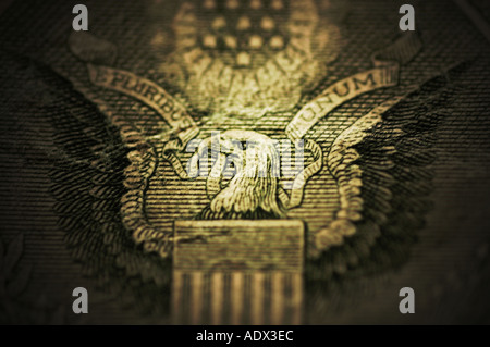 American dollar bill dramatic close up of eagle on one dollar bill Stock Photo