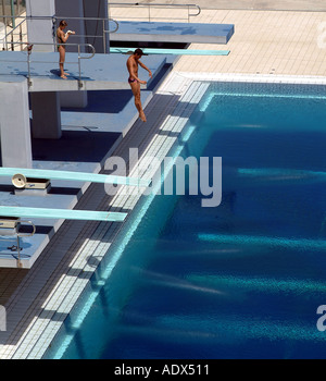 Olympic diving pool Montjuic Barcelona Spain Stock Photo