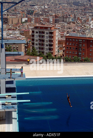 Olympic diving pool Montjuic Barcelona Spain Stock Photo