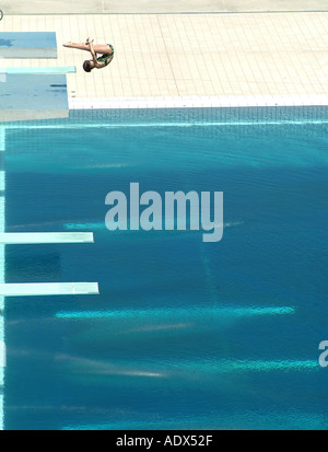 Olympic diving pool Montjuic Barcelona Spain Stock Photo