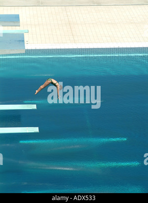 Olympic diving pool Montjuic Barcelona Spain Stock Photo