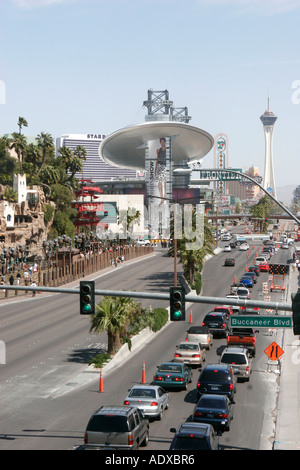 Traffic Las Vegas Strip Casino Nevada gambling casinos Stock Photo