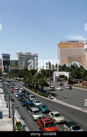 Traffic Las Vegas Strip Casino casinos Stock Photo