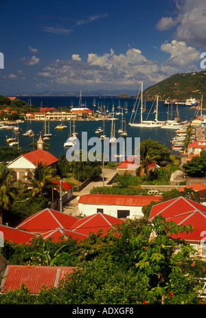 Gustavia, St. Bart's town skyline at the harbor Stock Photo - Alamy