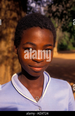 1, one, Zimbabwean, girl, teen girl, teen, teenage girl, teenager, schoolgirl, student, school, Mahenye, Manicaland Province, Zimbabwe, Africa Stock Photo