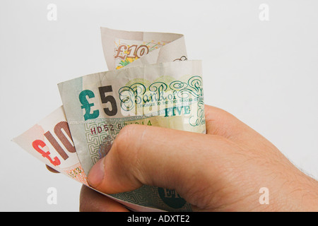 UK Pound Sterling Cash in my hand Stock Photo