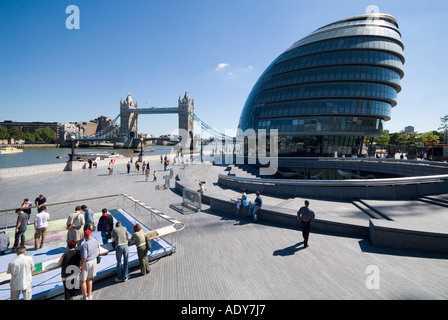 Greater London Assembly GLA building on the banks of the River Thames Stock Photo