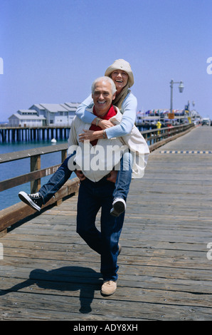Couple on Wharf Stock Photo