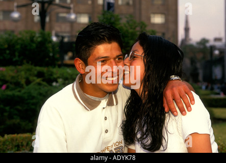 2, two, Mexicans,, young man, young woman, young couple, students, Mexico City, Federal District, Mexico Stock Photo