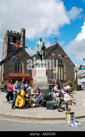 Performers on the streets during Brecon Jazz Festival Powys Wales UK Stock Photo