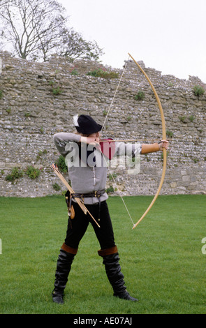 Medieval archer bowman bow and arrow longbow archery archers bows Stock ...