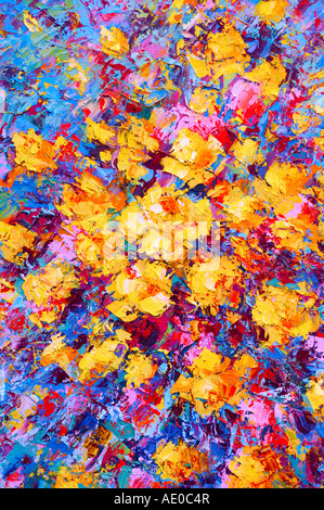 Bright colorful abstract psychedelic oil painting Stock Photo