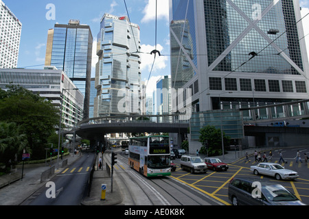 Traffic in Admiralty on Sunday Hong Kong China Stock Photo