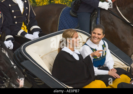 Sweden, Stockholm, Princess Victoria and Princess Madeleine Stock Photo