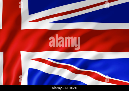 The British flag shown with ripples caused by the wind Stock Photo