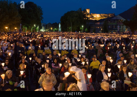 The Candlelight Procession in Lourdes, France Stock Photo - Alamy