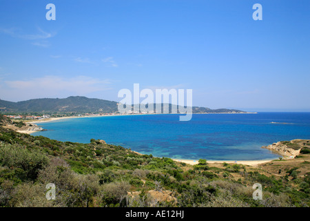 Sarti Beach on Sithonia Peninsula on the peninsula of Chalcidice in Greece Stock Photo