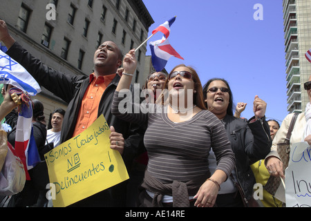 An immigrant protest in New York City. Stock Photo