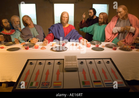 Copy of the Last Supper at the waxworks in Lourdes, France Stock Photo