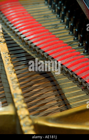 Internal View of the Interior of a Grand Piano Stock Photo