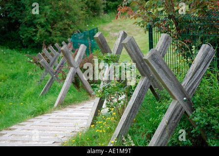 Entrance to the Lochnagar Crater at La Boisselle near Albert in the Somme. Stock Photo