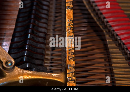 Internal View of the Interior of a Grand Piano Stock Photo