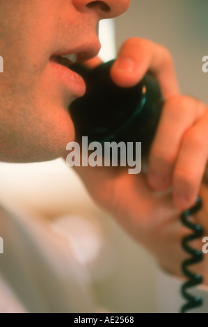 business executive talking on phone closeup Stock Photo