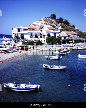 Kokkari Kokari Harbour Aegean Island of Samos Greece Stock Photo