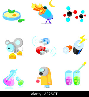 Science related objects on a white background Stock Photo