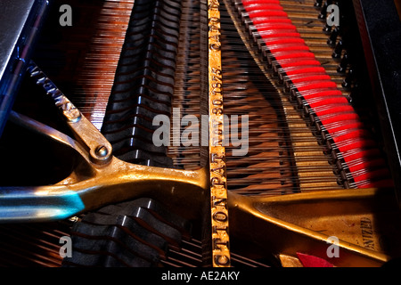 Internal View of the Interior of a Grand Piano Stock Photo