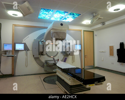 New Radiography Machine Elekta and Illuminated Photograph in the Ceiling Stock Photo