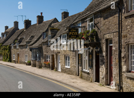 Row of cottages in Corfe Castle village, Dorset, UK Stock Photo