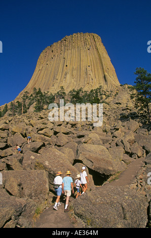 A view of Devil s Tower National Monument in eastern Wyoming Stock Photo